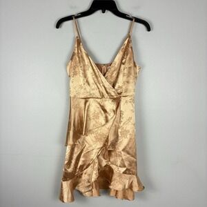 Y2K Gold Babydoll Dress Womens Small Satin Fairy Altard State‎